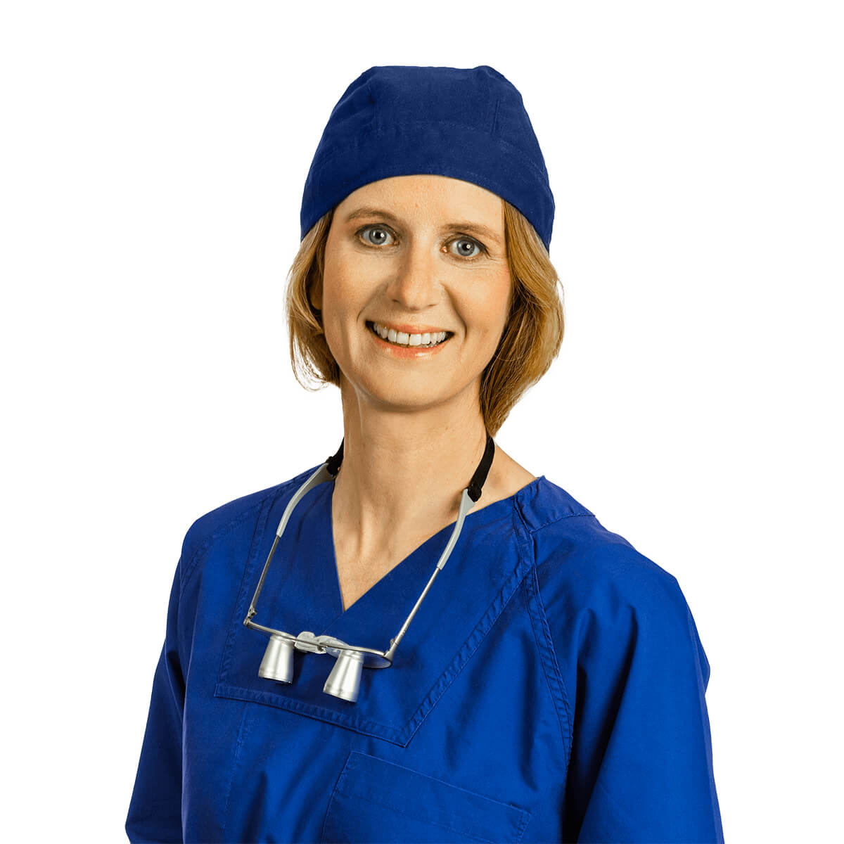 Foto der behandelnden Ärztin Dr. Fabia Müller-Groh in einem OP-Kittel