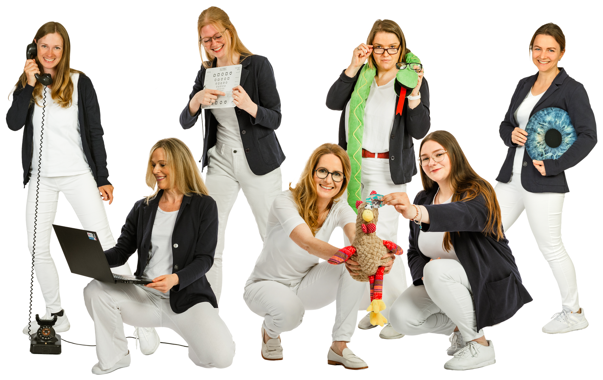 Das Team der Augenpraxis Weyhe mit Dr. Fabia Müller-Groh und sechs Mitarbeiterinnen